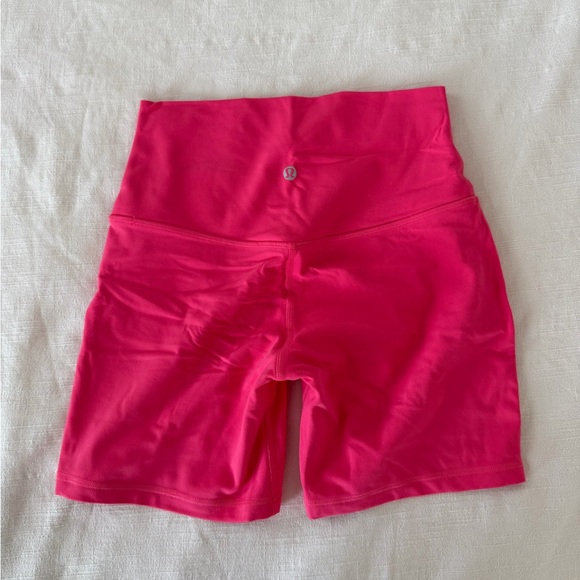 Lululemon Hot Pink 6” Biker Shorts / Size 6 - Picture 3 of 3